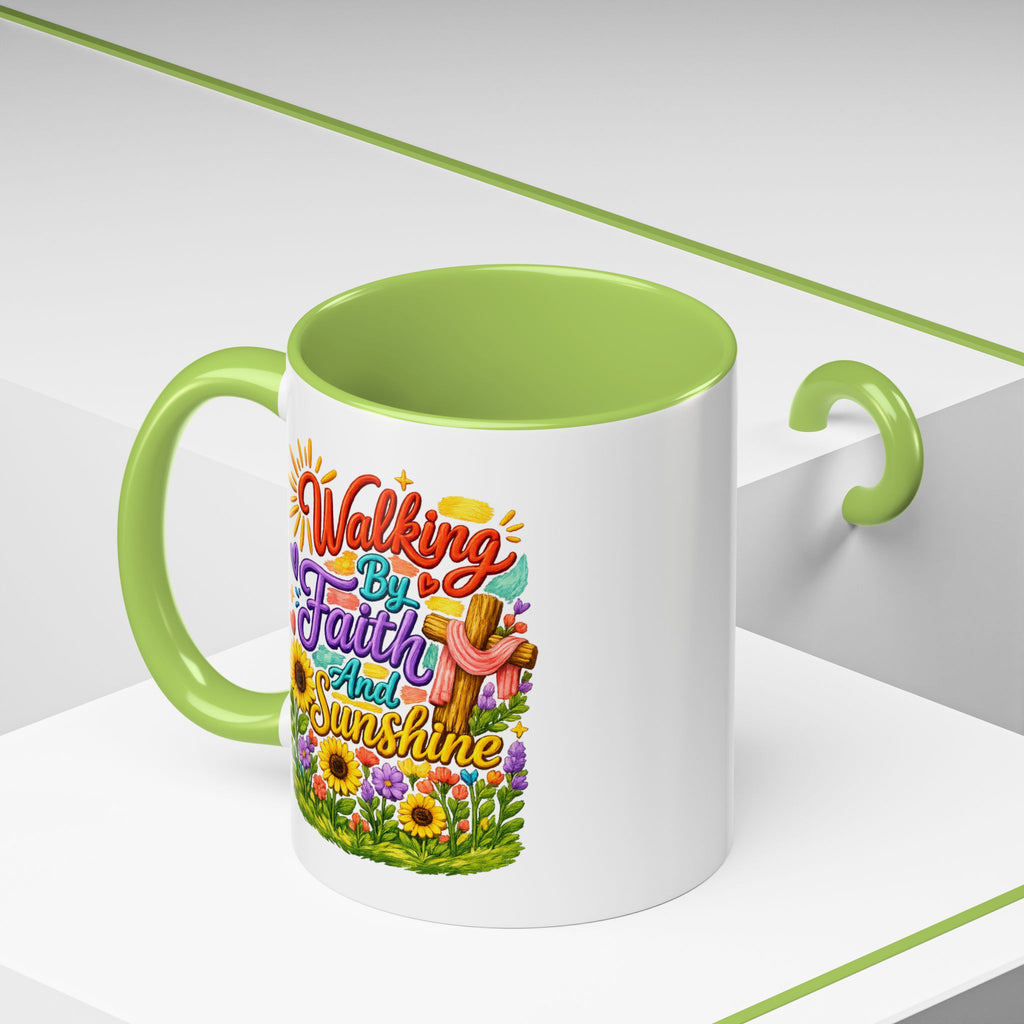 Walking by Faith and Sunshine Inspirational Coffee Mug