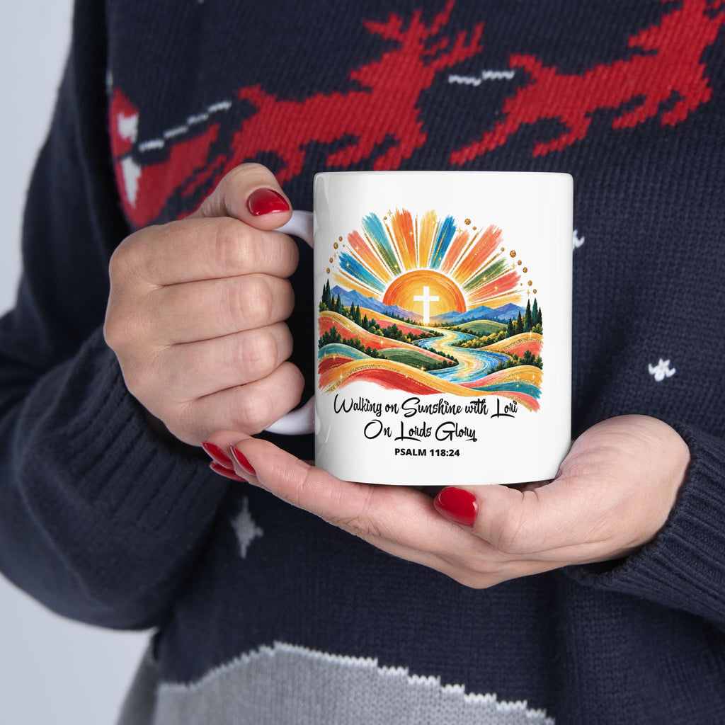 Walking On Sunshine with Lori on Lords Glory - Colorful Mountain Landscape Ceramic Mug