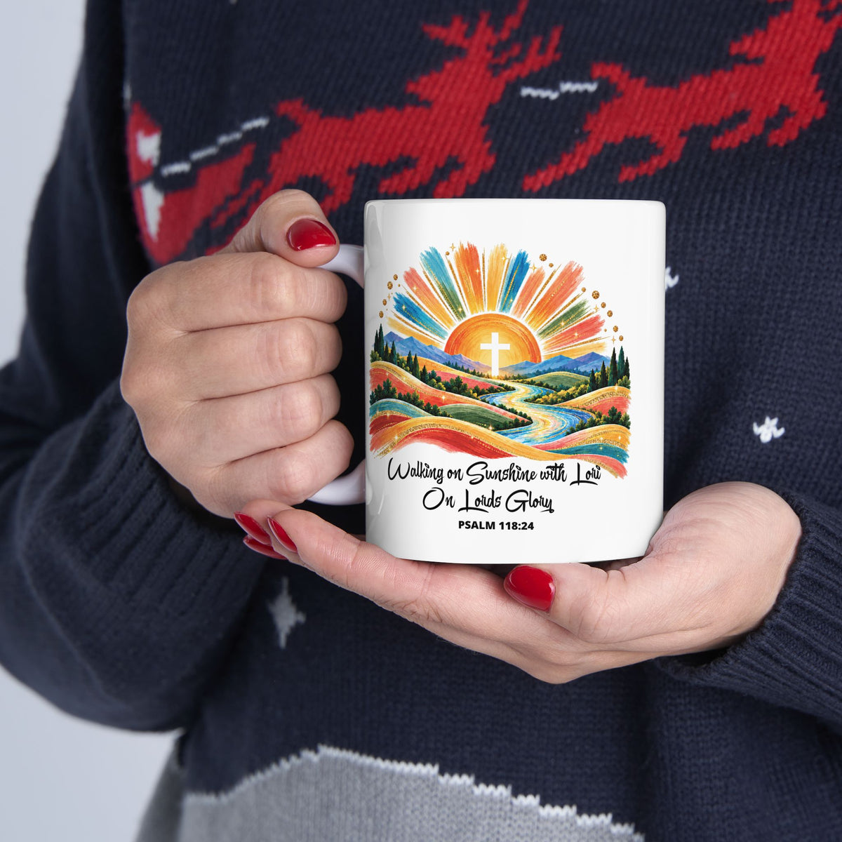 Walking On Sunshine with Lori on Lords Glory - Colorful Mountain Landscape Ceramic Mug