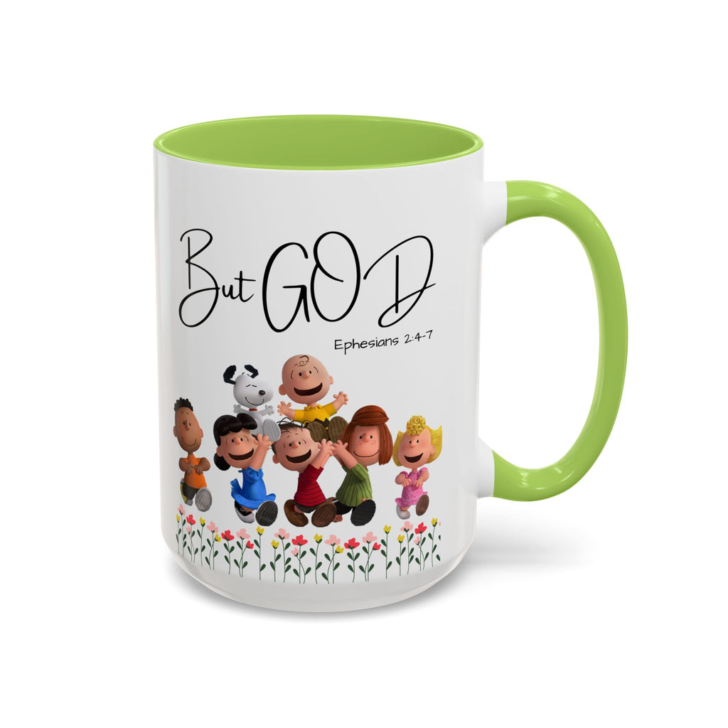 But God Scripture Coffee Mug — Genesis 50:20 Inspirational Heart Accent Mug (11/15oz)