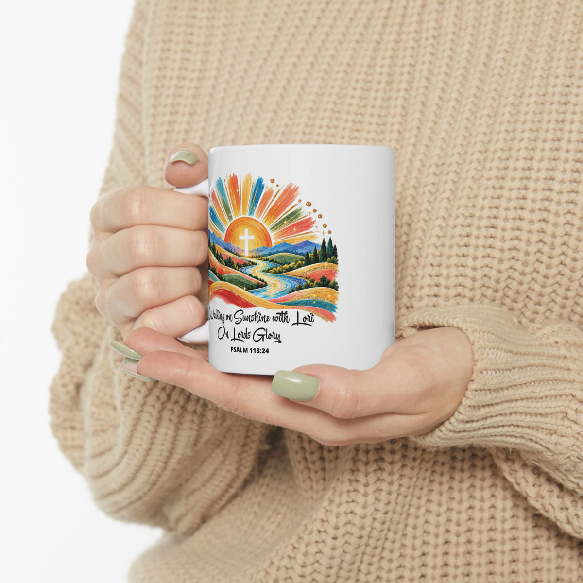 Walking On Sunshine with Lori on Lords Glory - Colorful Mountain Landscape Ceramic Mug