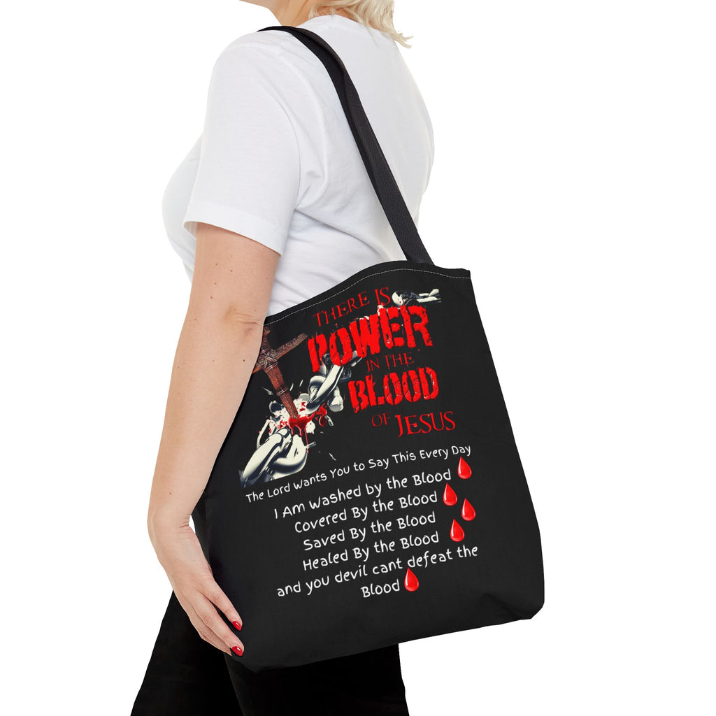 Tote — "The Power of the Blood of Jesus" Inspirational Christian Tote Bag