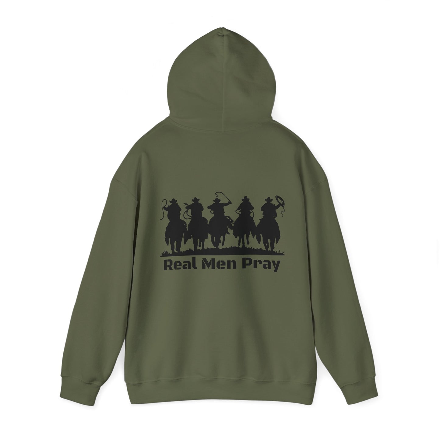 Real Men Pray Cowboys Front and Back Side Unisex Heavy Blend Hooded Sweatshirt