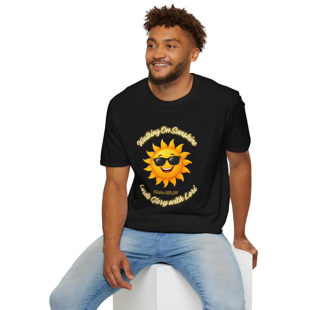 Sunshine Smiles T-Shirt — Sunglasses Sun with Psalm 118:24 Inspirational Tee
