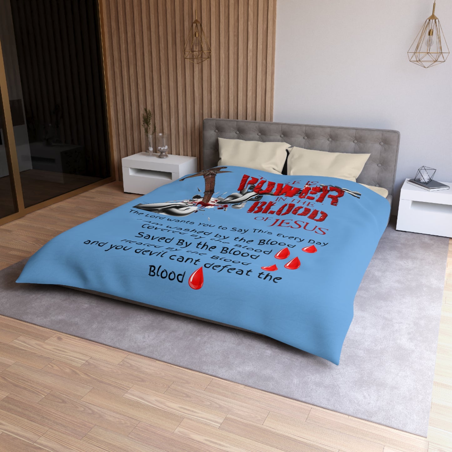 The Power of the Blood of Jesus - Microfiber Duvet Cover