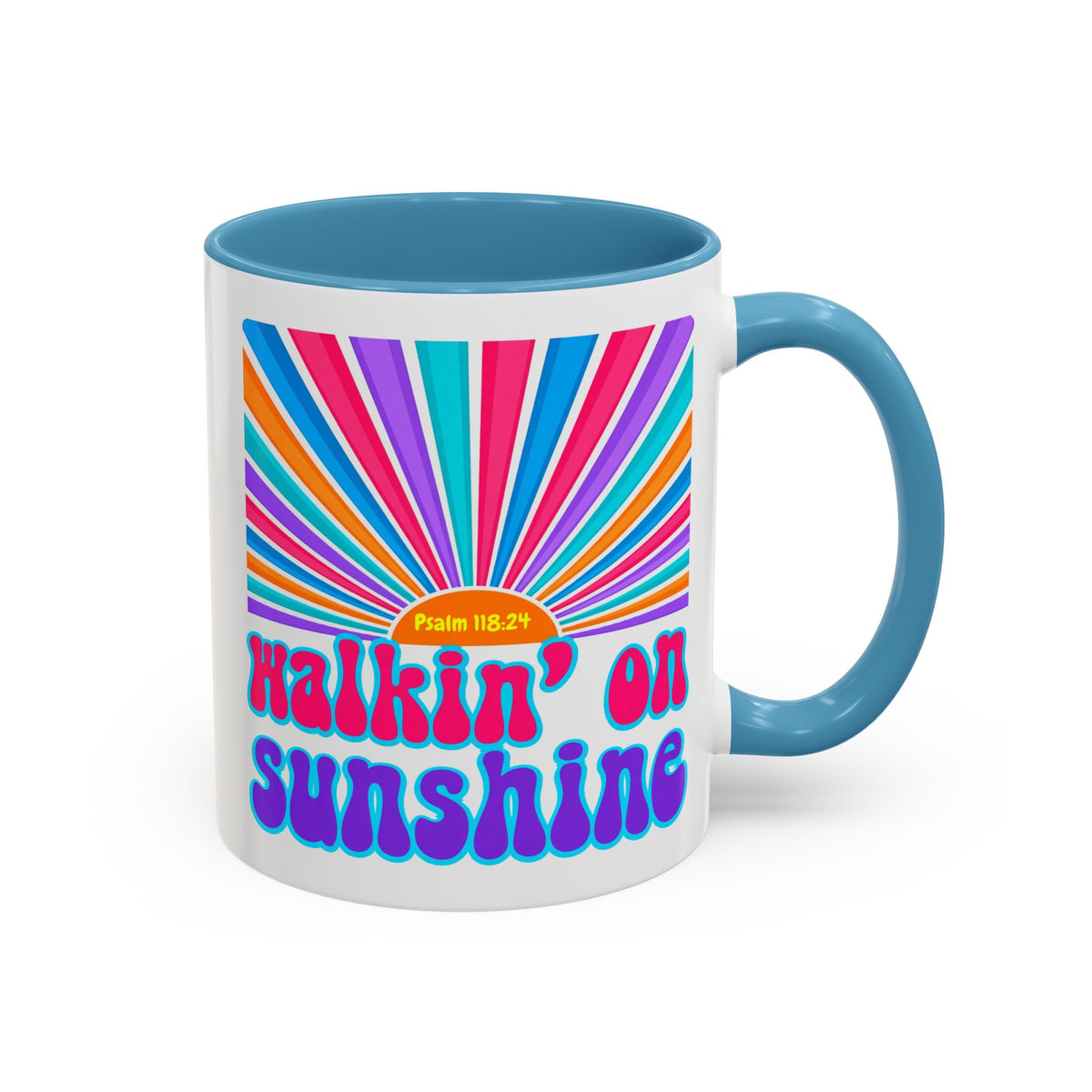 Coffee Mug — "Walkin' on Sunshine" Retro Psalm 118:24 Accent Mug