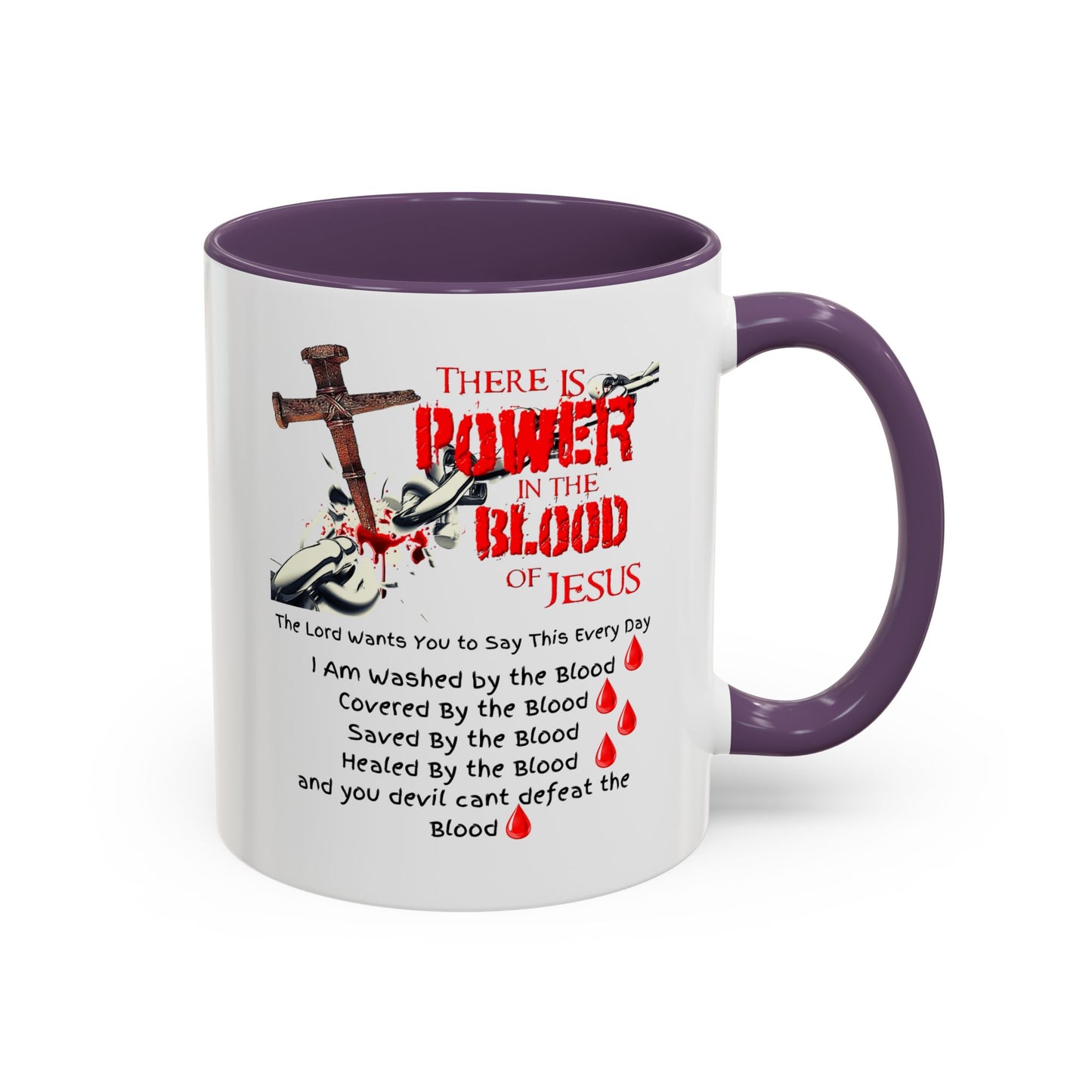 The Power of the Blood of Jesus Accent Coffee Mug (11, 15oz)