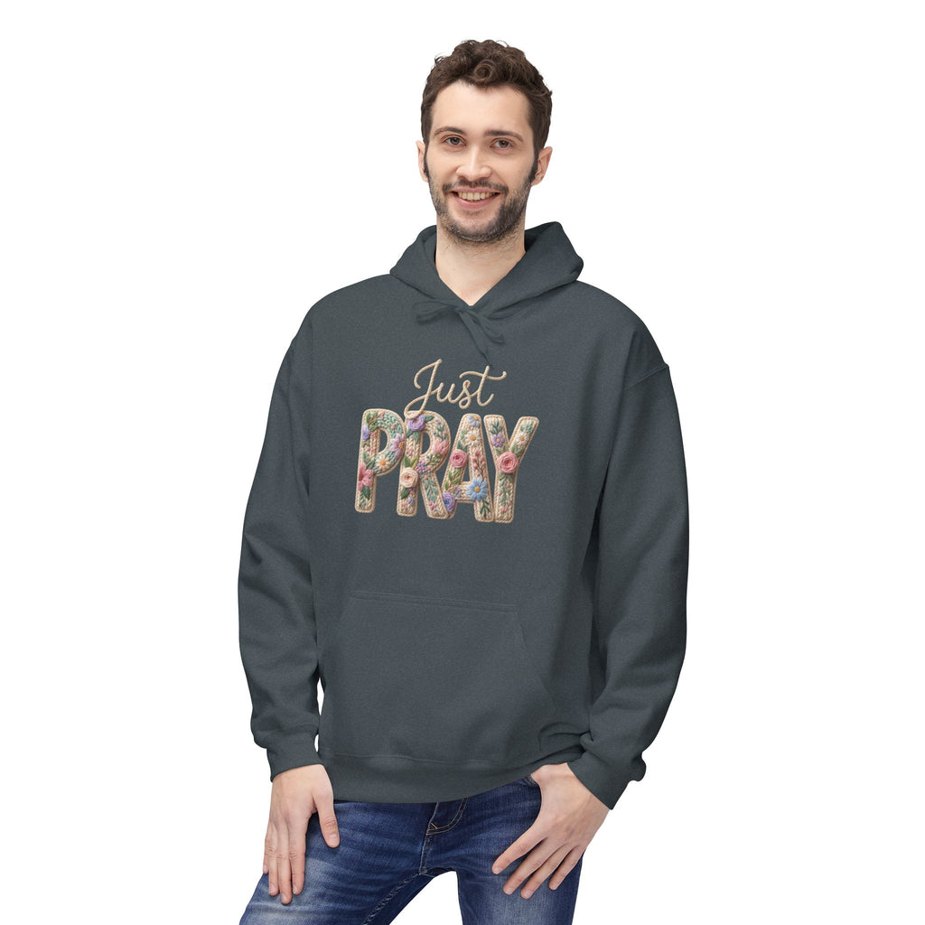 Just Pray floral letters Hoodie | Faith Christian sweatshirt design