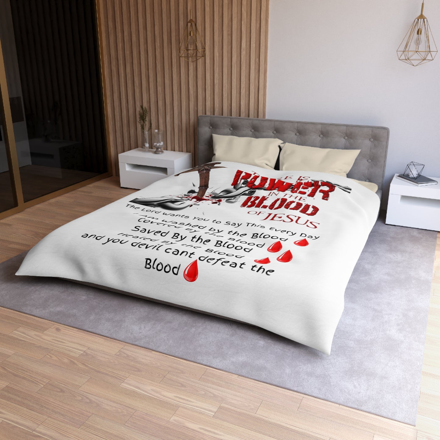 The Power of the Blood of Jesus - Microfiber Duvet Cover