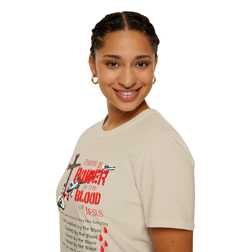 Jesus Blood Cross T-Shirt — "There Is Power In The Blood of Jesus" Christian Tee
