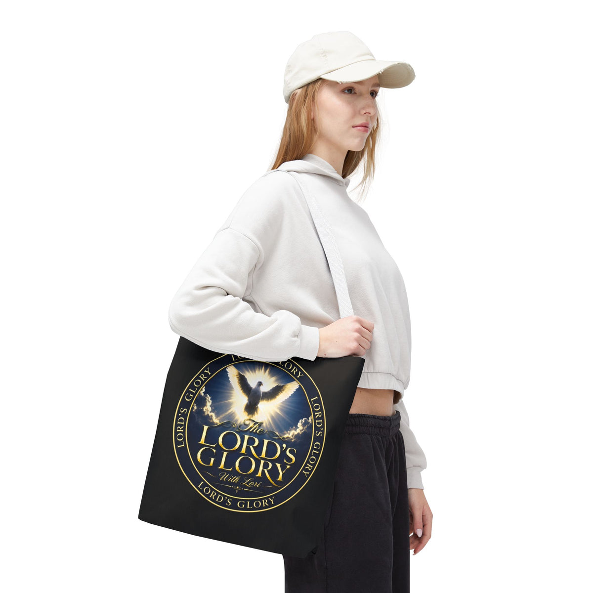 Tote Bag — "The Lord's Glory with Lori" Christian Dove Tote (Faith-Inspired Church Bag)