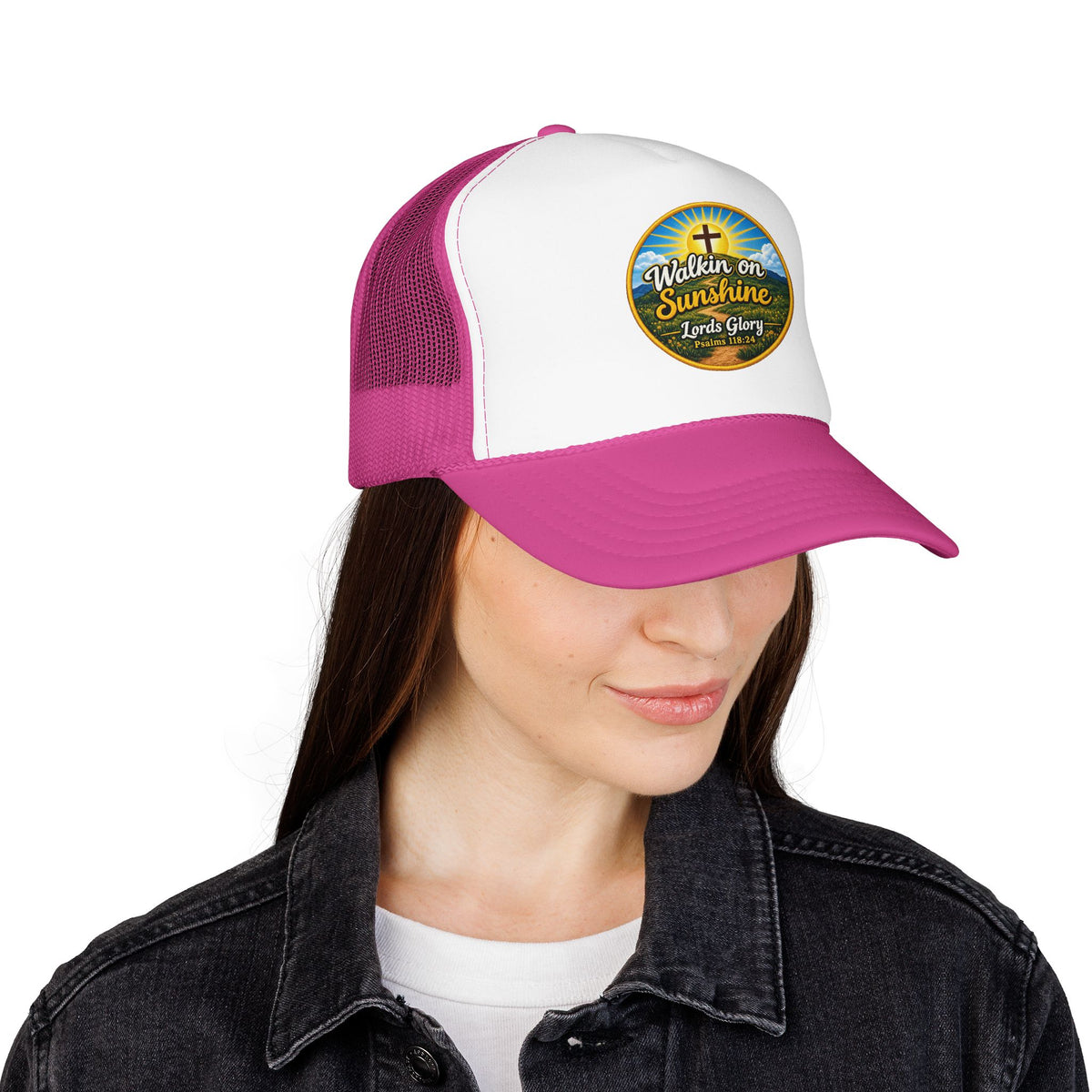 Walkin' on Sunshine Trucker Hat — 'Lord's Glory with Lori' Christian Mesh Cap