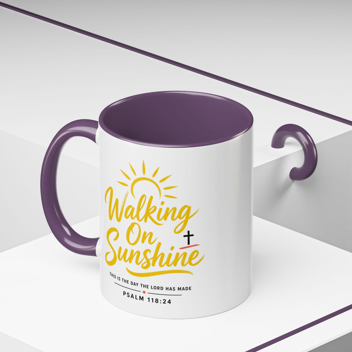 Walking on Sunshine Psalms 118:24  Accent Coffee Mug (11, 15oz)
