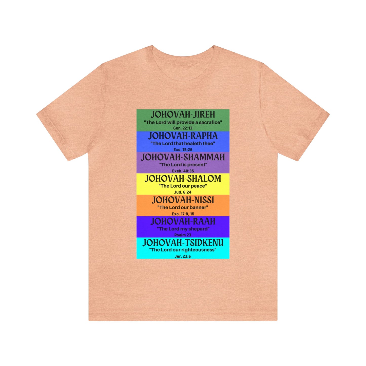 JEHOVAH's  names - Many Colors Unisex Jersey Short Sleeve Tee