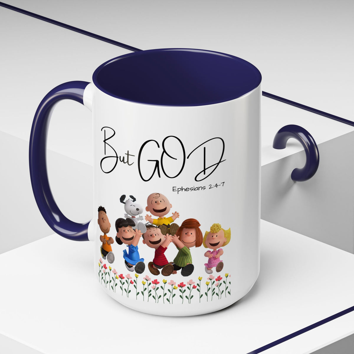But God Scripture Coffee Mug — Genesis 50:20 Inspirational Heart Accent Mug (11/15oz)