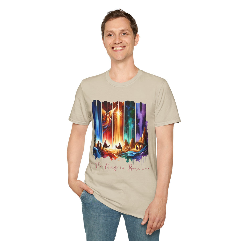 Vibrant Fantasy T-Shirt, Colorful Graphic Tee, Unisex Art Shirt, Great Gift for Fans, Unique Casual Wear, The King is Born Shirt