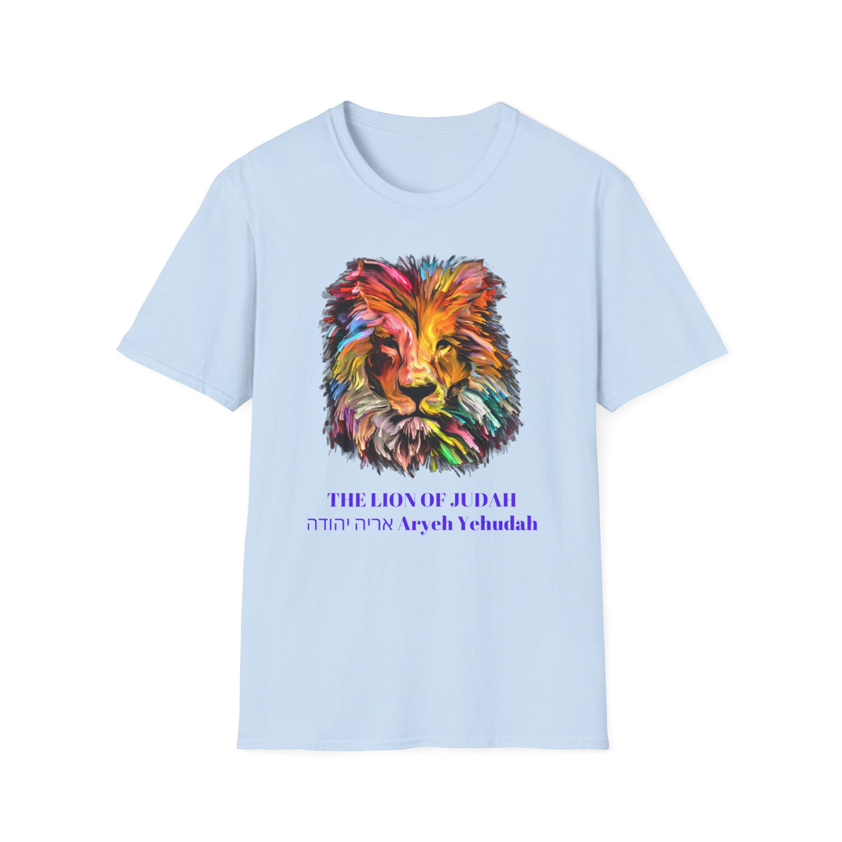 Lion of Judah Colorful Lion T-Shirt — "The Lion of Judah / Aryeh Yehudah" Graphic Tee