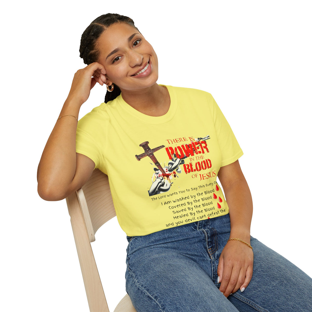 Jesus Blood Cross T-Shirt — "There Is Power In The Blood of Jesus" Christian Tee