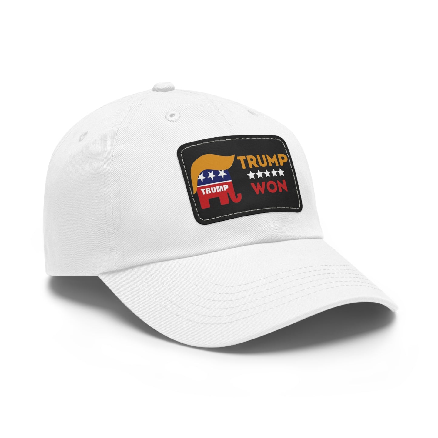 Trump Won Mom and Dad Hat with Leather Patch (Rectangle)