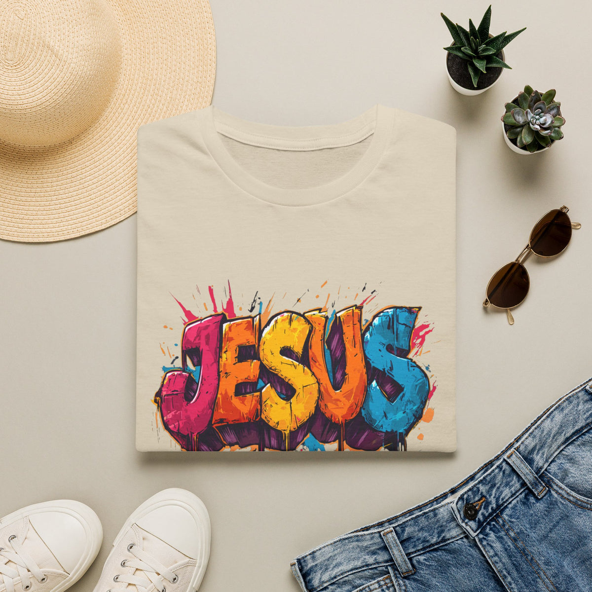 JESUS  Splash T-Shirt | Colorful Street Art Christian Tee