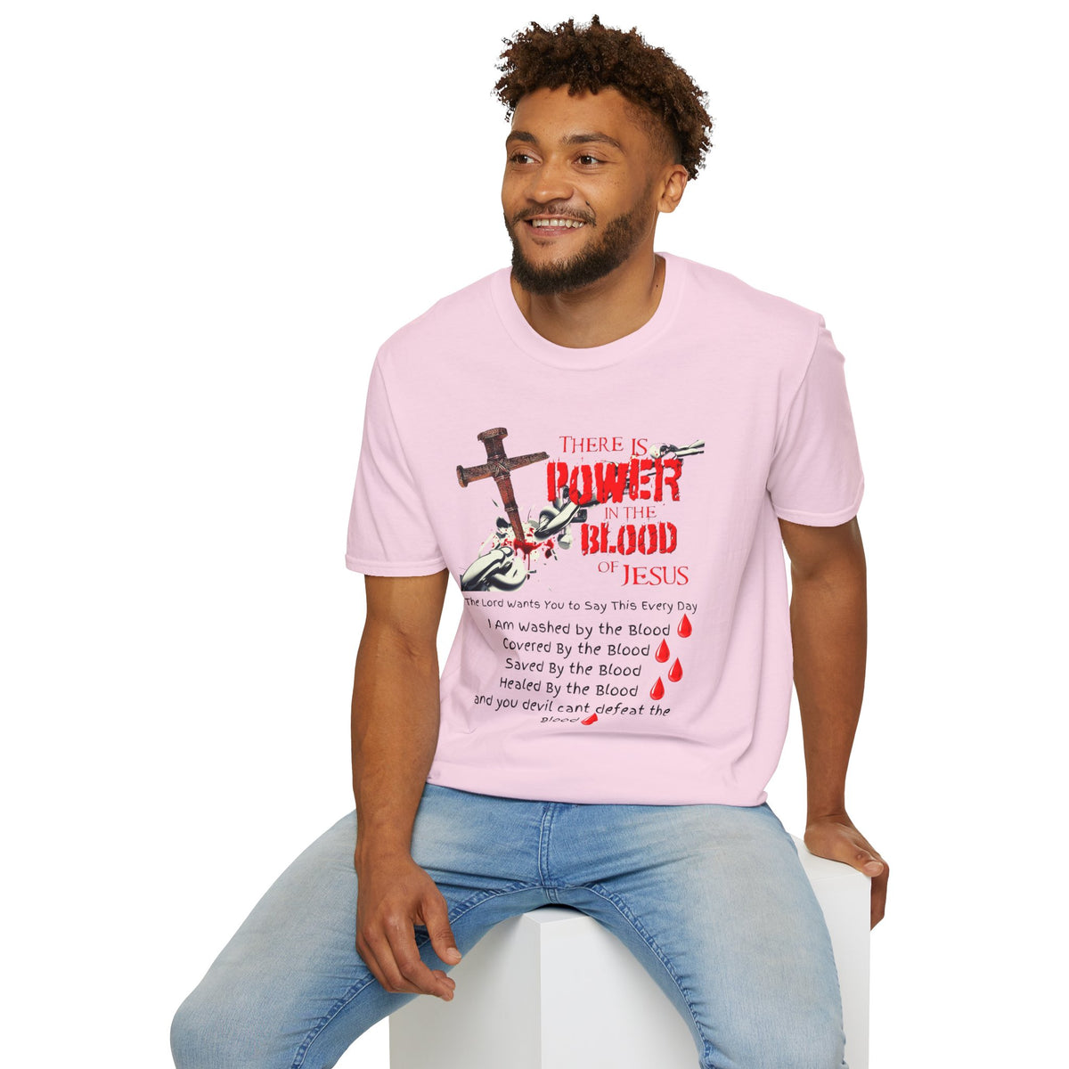 Jesus Blood Cross T-Shirt — "There Is Power In The Blood of Jesus" Christian Tee