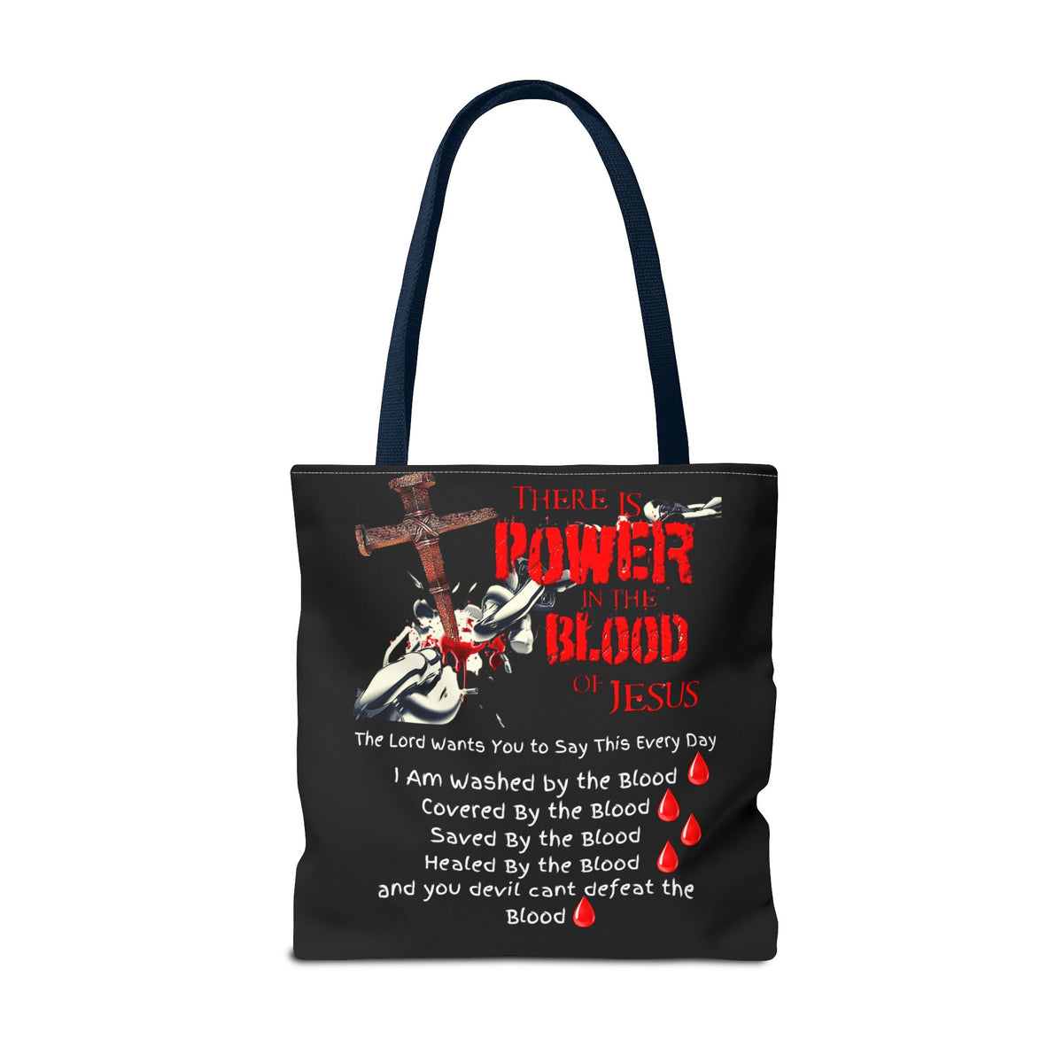 Tote — "The Power of the Blood of Jesus" Inspirational Christian Tote Bag