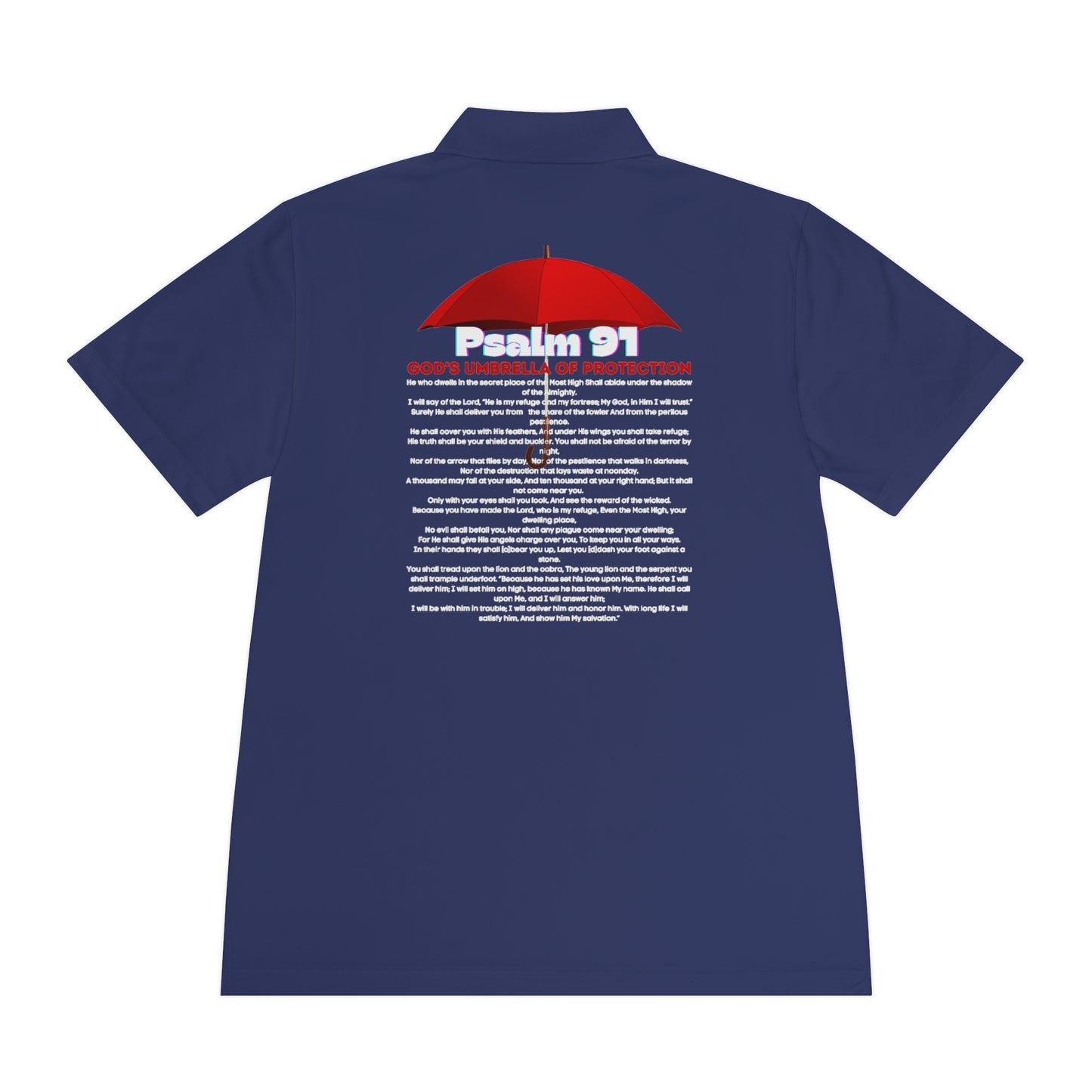 Psalm 91 GODS Umbrella Womans and Mens Sport Polo Shirt