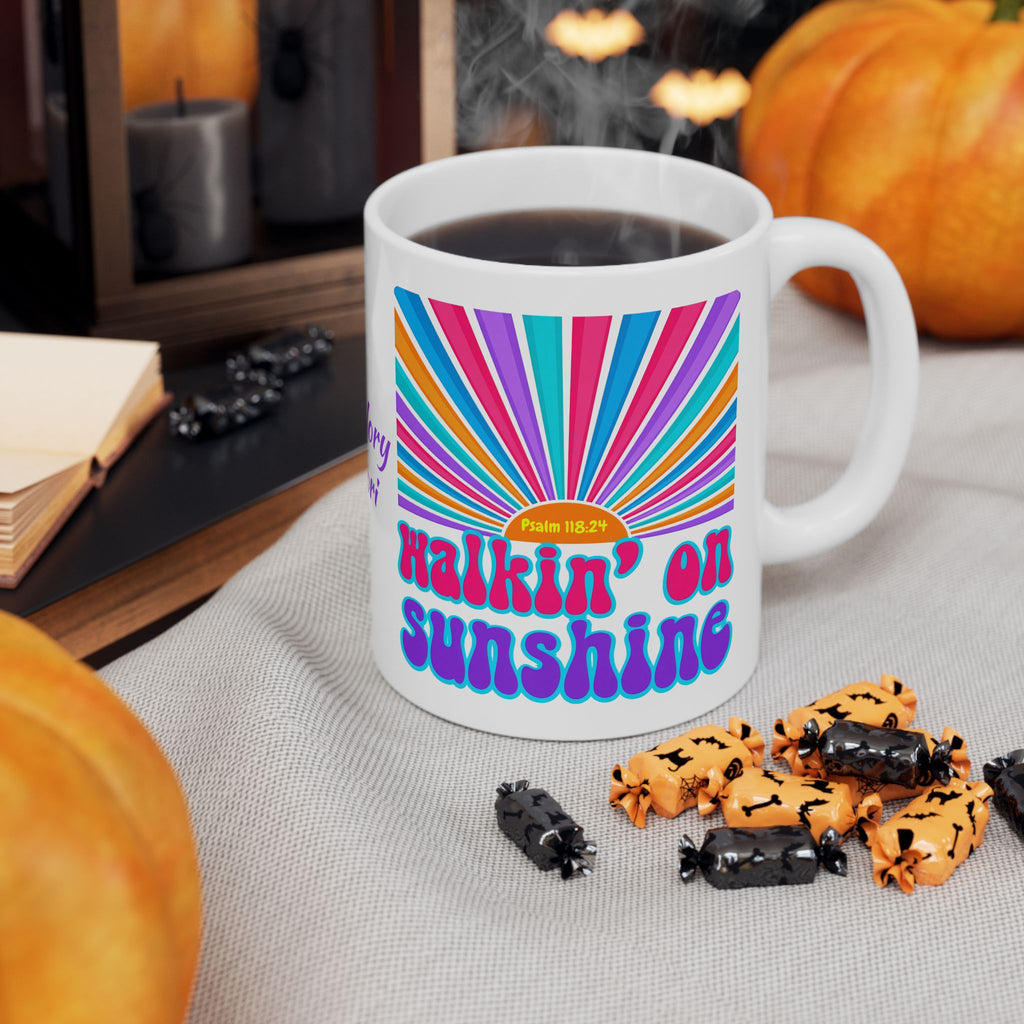 Walking on Sunshine Christian Coffee Mug — "Lord's Glory with Lori" Colorful Sunrise Faith Mug (11oz, 15oz)