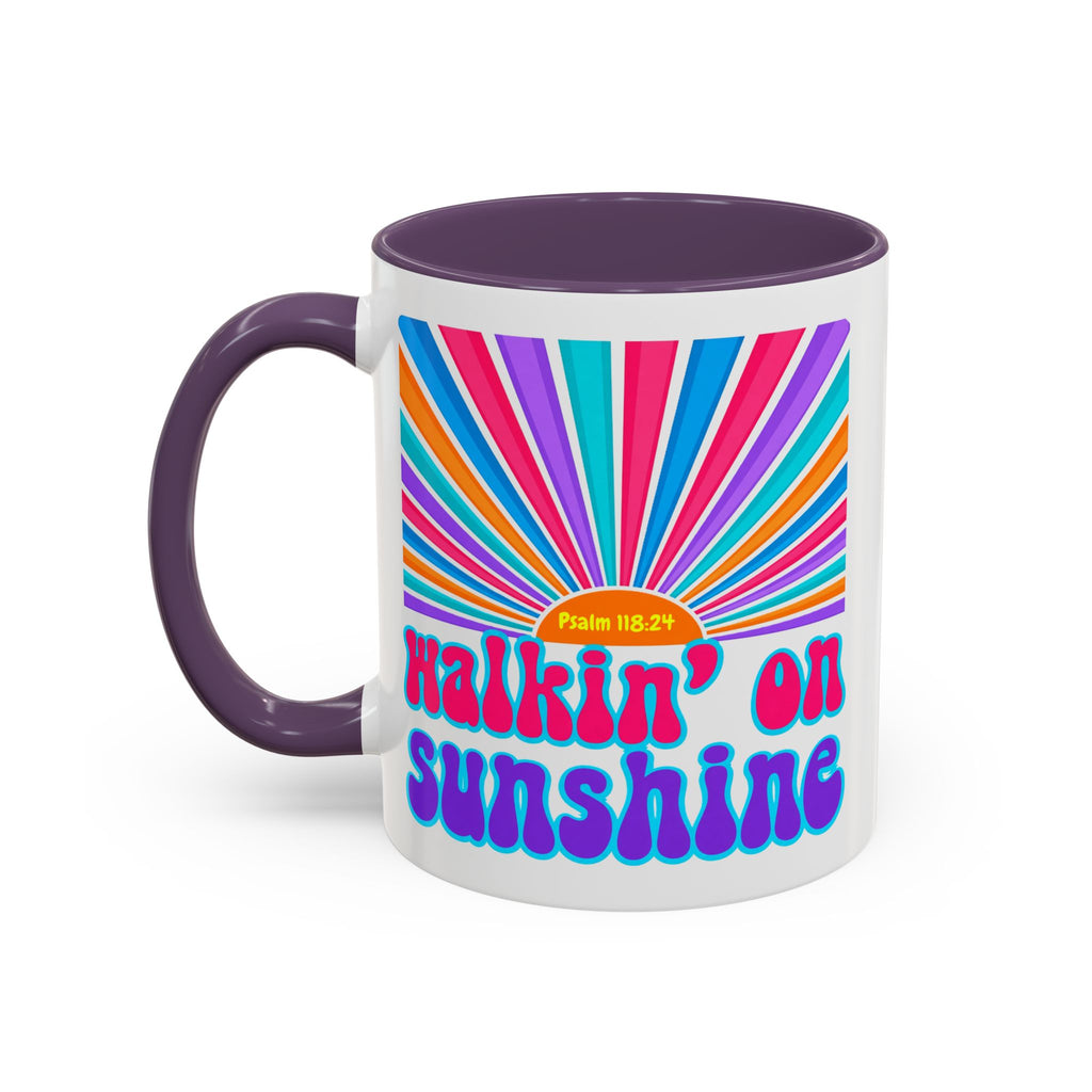 Coffee Mug — "Walkin' on Sunshine" Retro Psalm 118:24 Accent Mug
