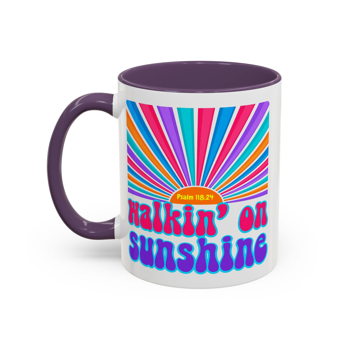 Coffee Mug — "Walkin' on Sunshine" Retro Psalm 118:24 Accent Mug
