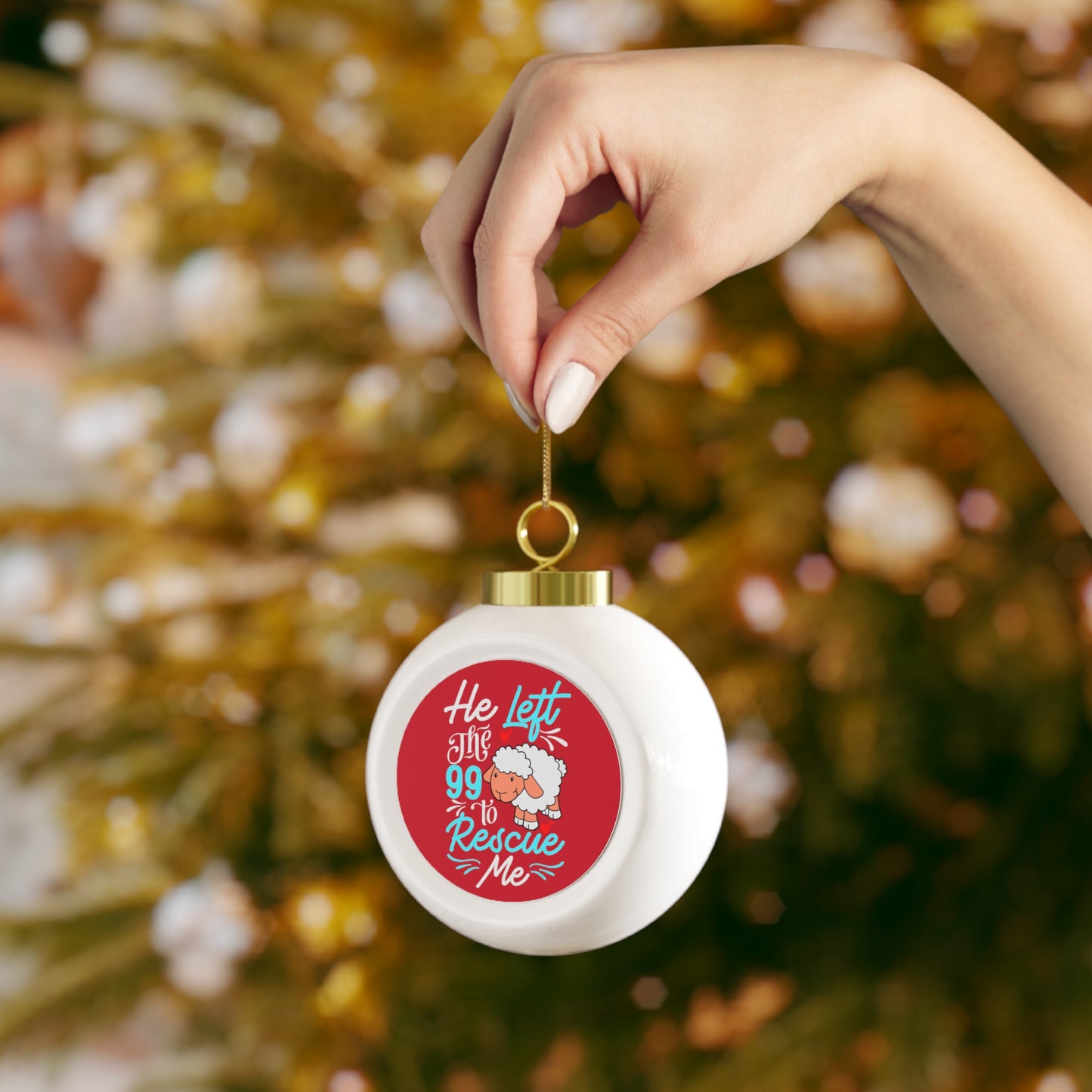 Rescued By Jesus -  Christmas Ball Ornament