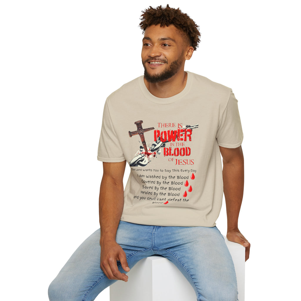 Jesus Blood Cross T-Shirt — "There Is Power In The Blood of Jesus" Christian Tee