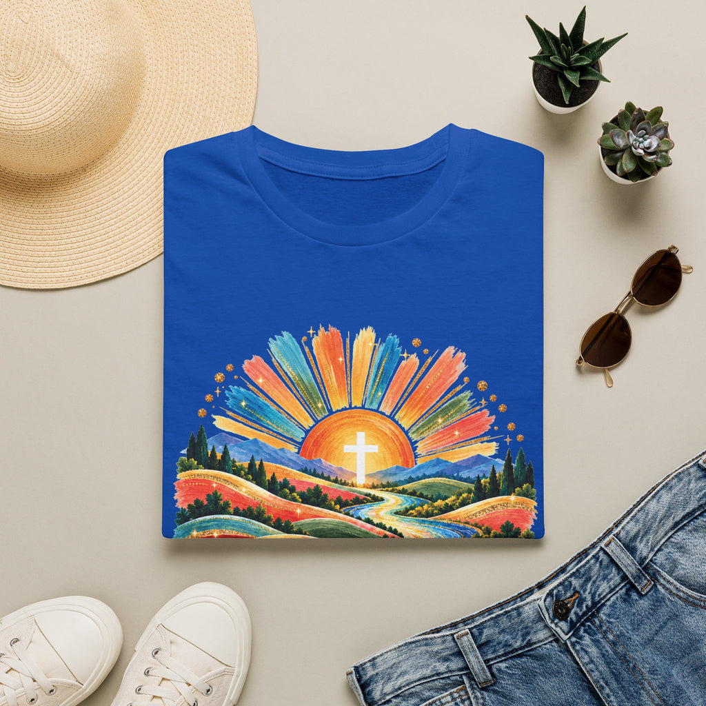 Walking On Sunshine with Lords Glory - with Lori Faith and Hope Christian Sunrise T-Shirt