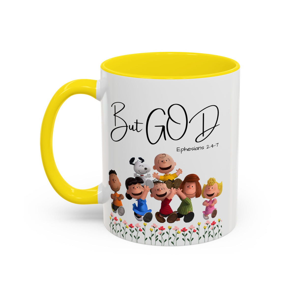 But God Scripture Coffee Mug — Genesis 50:20 Inspirational Heart Accent Mug (11/15oz)