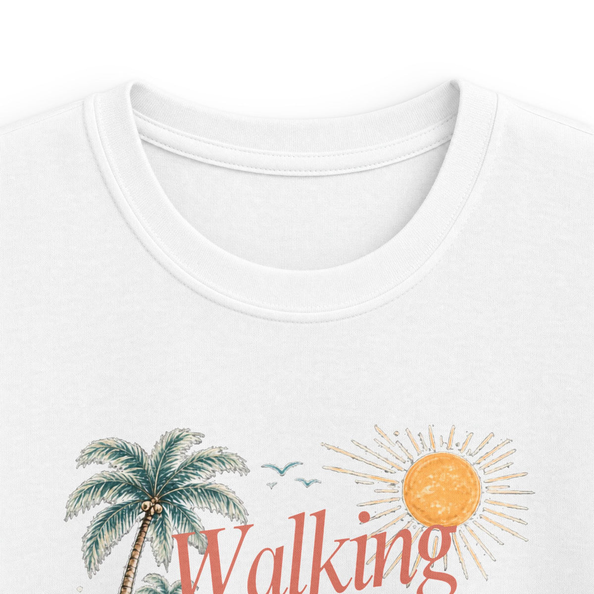 Kids Tee — "Walking in Sunshine" Floral Palm Beach Christian T‑Shirt (Psalm 118:24)