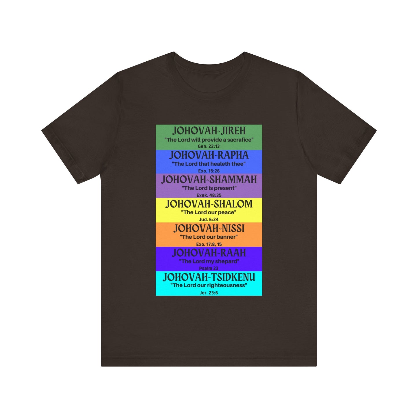 JEHOVAH's  names - Many Colors Unisex Jersey Short Sleeve Tee