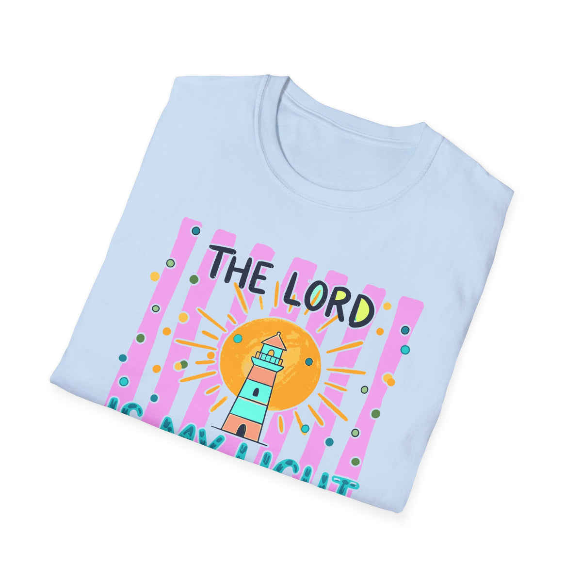 The Lord Is My Light Lighthouse Christian T-Shirt — Psalm 27:1  Inspirational Tee