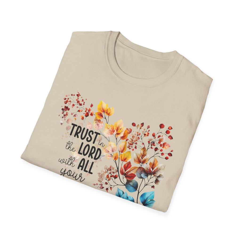 Trust the Lord with All Your Heart T-Shirt | Floral Scripture Design