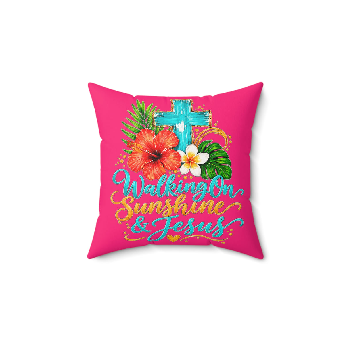 Walking on Sunshine Faux Suede Square Pillow