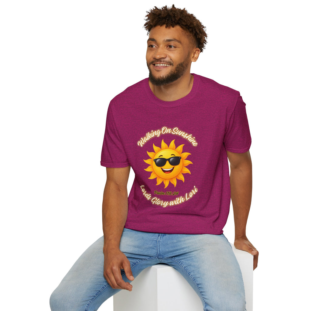 Sunshine Smiles T-Shirt — Sunglasses Sun with Psalm 118:24 Inspirational Tee