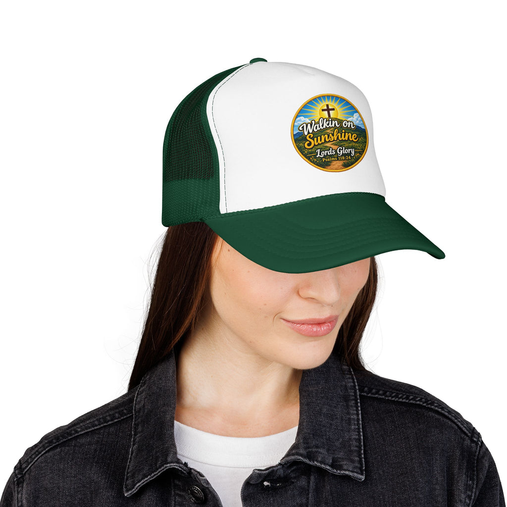 Walkin' on Sunshine Trucker Hat — 'Lord's Glory with Lori' Christian Mesh Cap