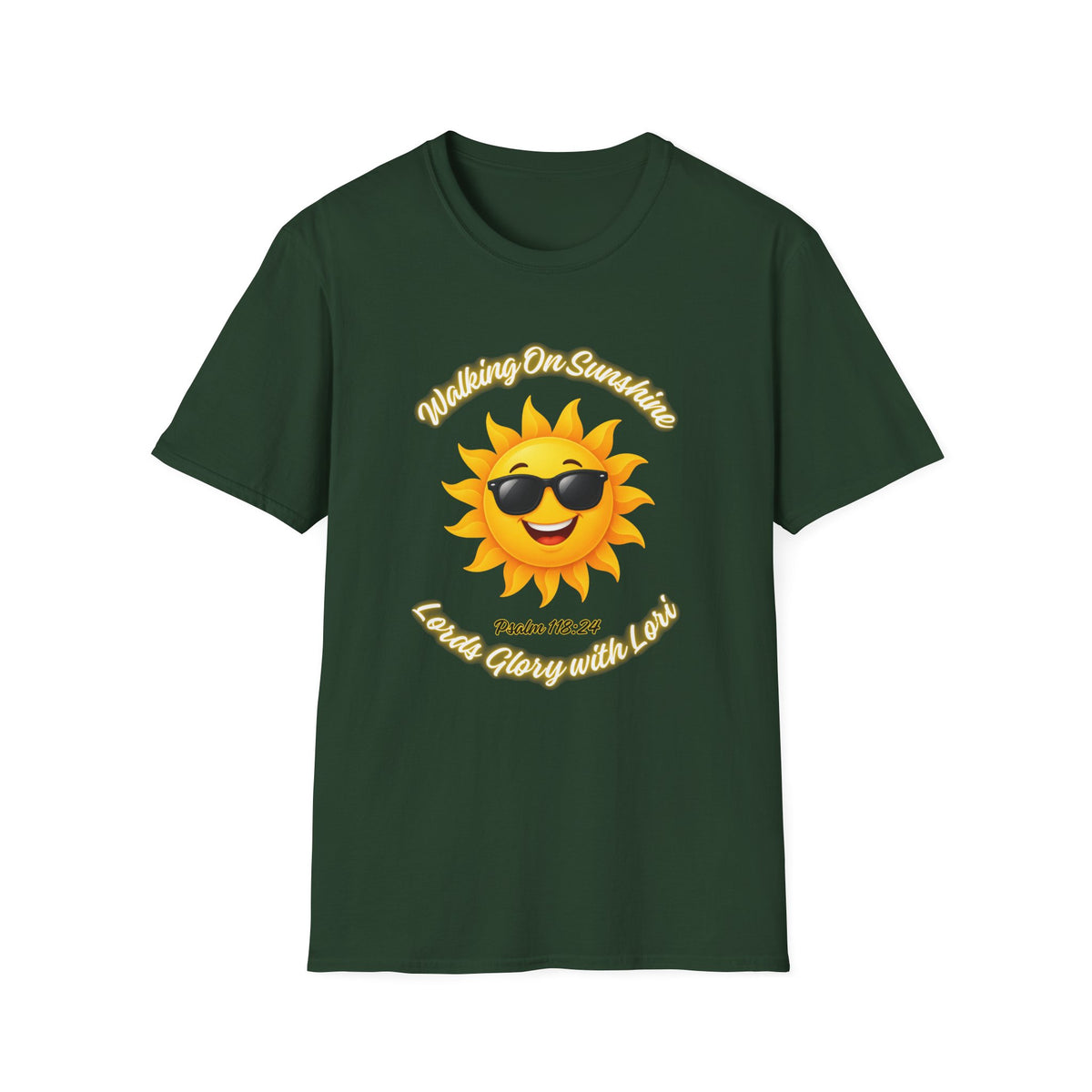 Sunshine Smiles T-Shirt — Sunglasses Sun with Psalm 118:24 Inspirational Tee