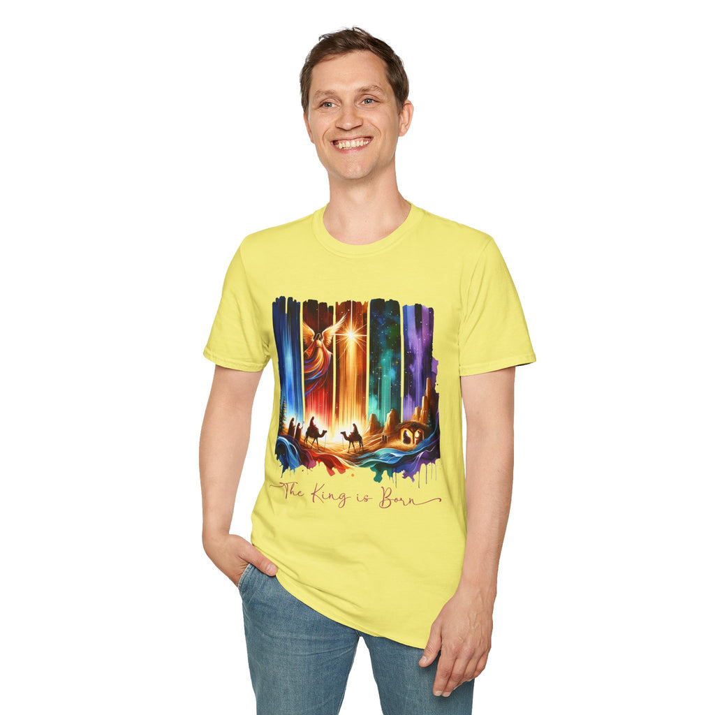 Vibrant Fantasy T-Shirt, Colorful Graphic Tee, Unisex Art Shirt, Great Gift for Fans, Unique Casual Wear, The King is Born Shirt