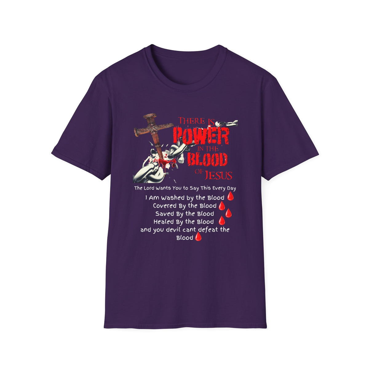 There's Power in the Blood of Jesus T-Shirt — Christian Cross Faith Shirt (Washed by the Blood)