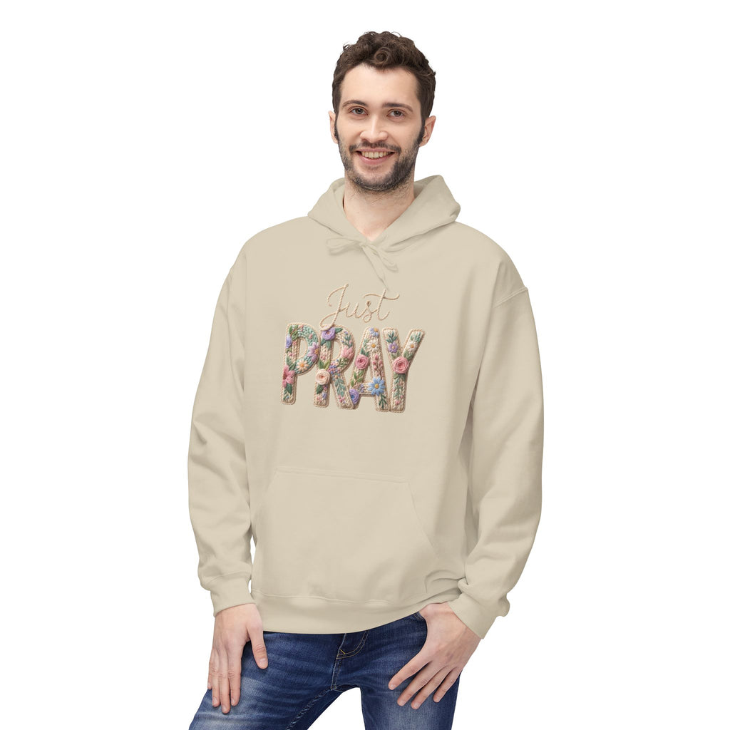 Just Pray floral letters Hoodie | Faith Christian sweatshirt design
