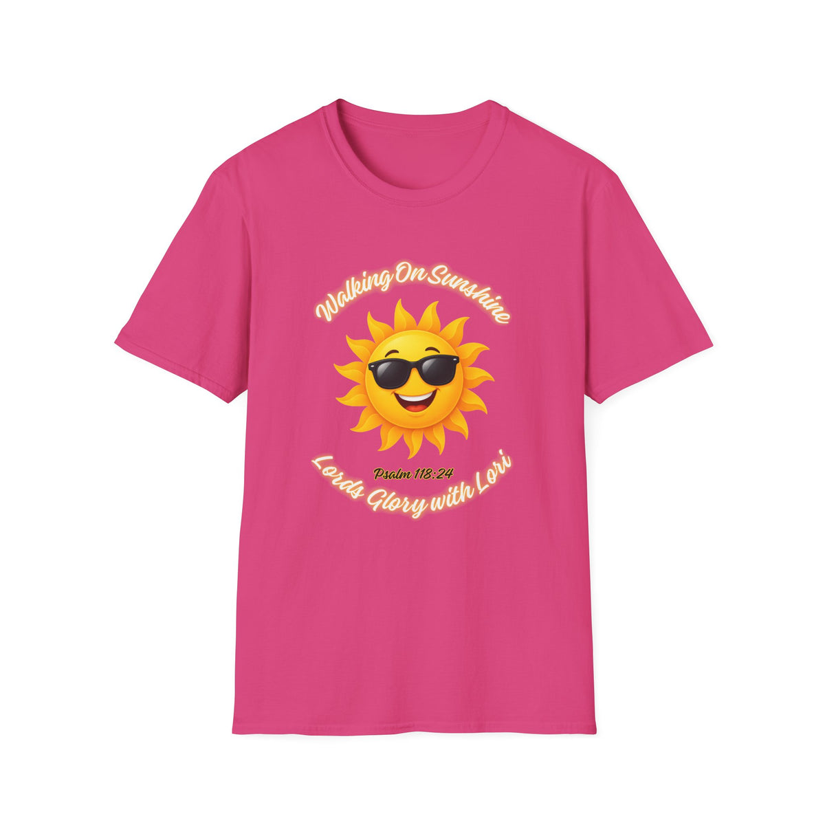 Sunshine Smiles T-Shirt — Sunglasses Sun with Psalm 118:24 Inspirational Tee