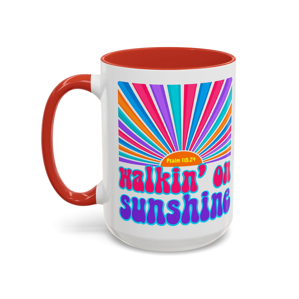 Coffee Mug — "Walkin' on Sunshine" Retro Psalm 118:24 Accent Mug