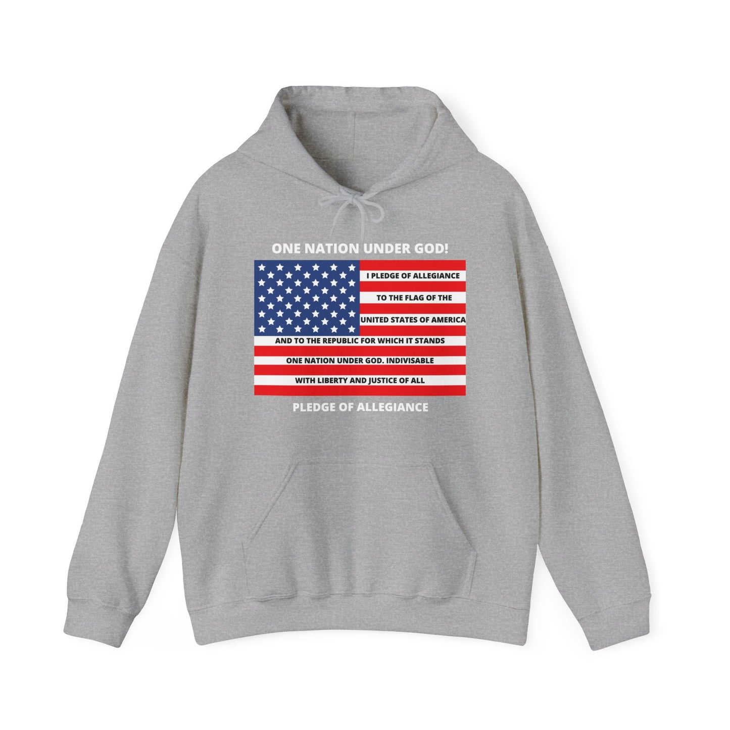 Pledge of Allegiance One Nation under GOD! Unisex Heavy Blend Hooded Sweatshirt