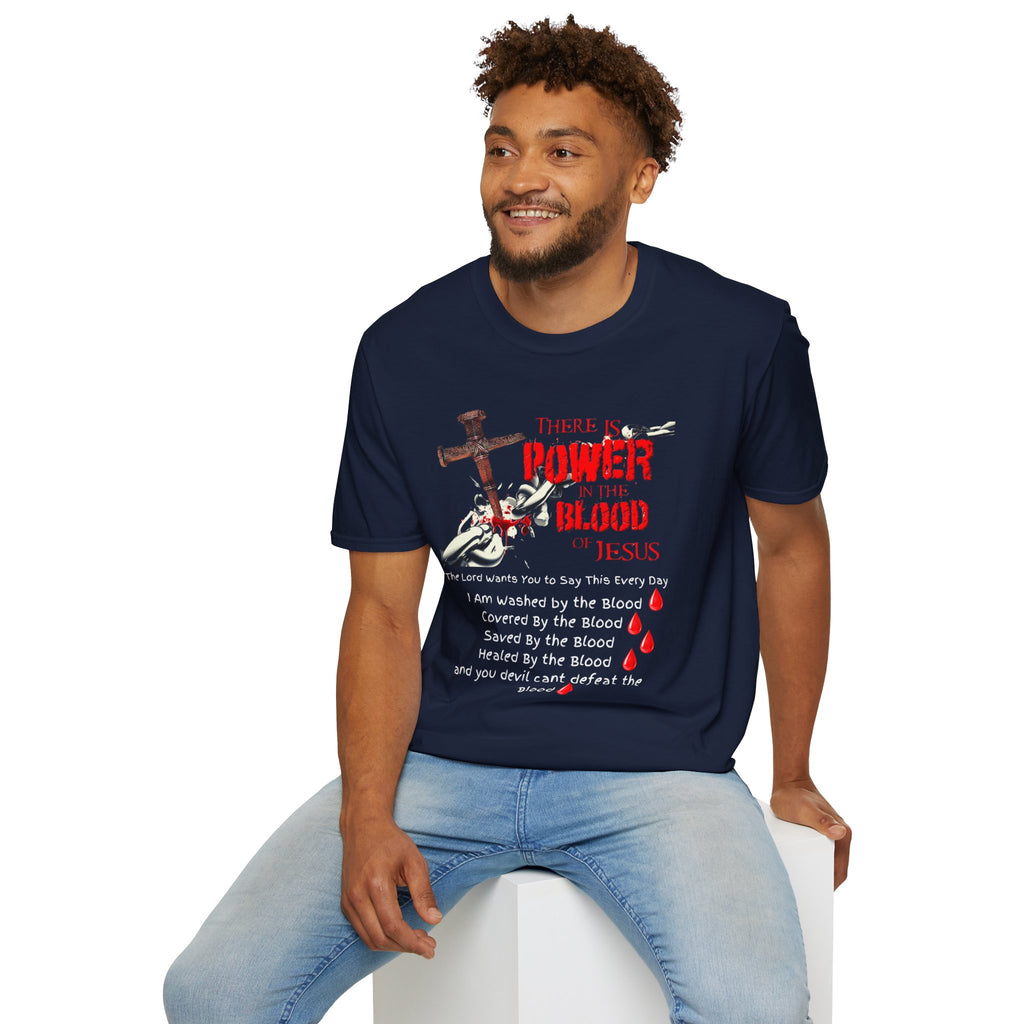 There's Power in the Blood of Jesus T-Shirt — Christian Cross Faith Shirt (Washed by the Blood)