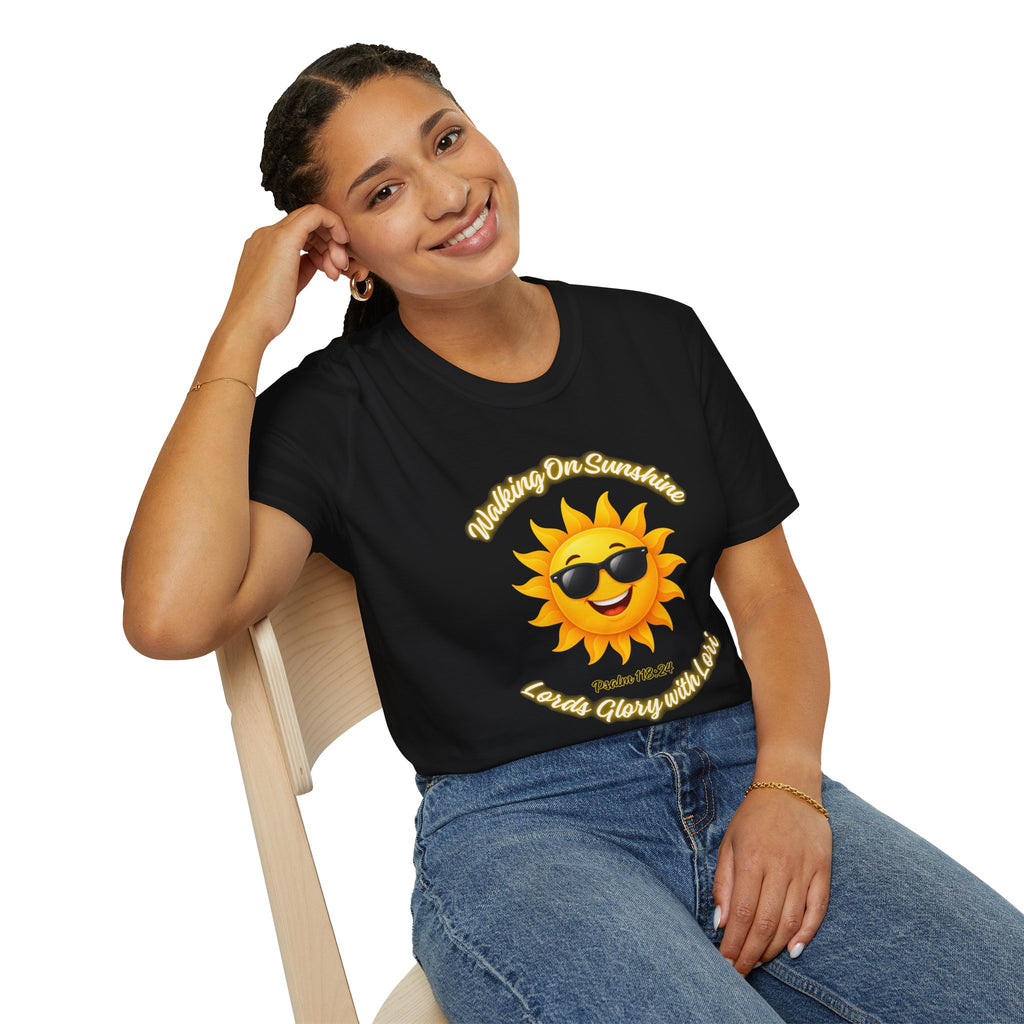 Sunshine Smiles T-Shirt — Sunglasses Sun with Psalm 118:24 Inspirational Tee